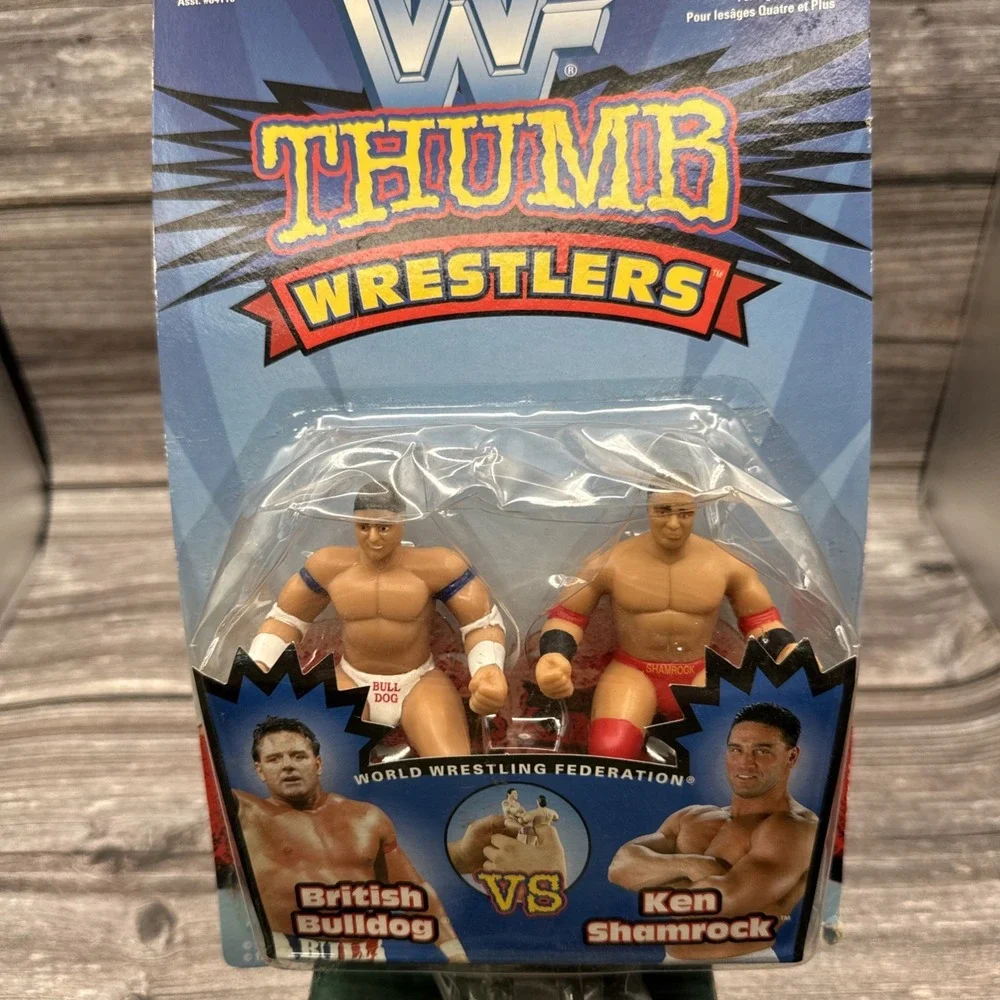 WWF WWE Jakks 1998 Thumb Wrestlers British Bulldog vs. Ken Shamrock